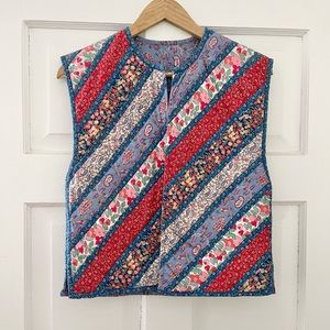 Vintage patchwork quilt cotton vest liberty fabric